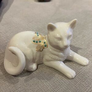 Vintage 1992 LENOX China Jewels Collection White Cat